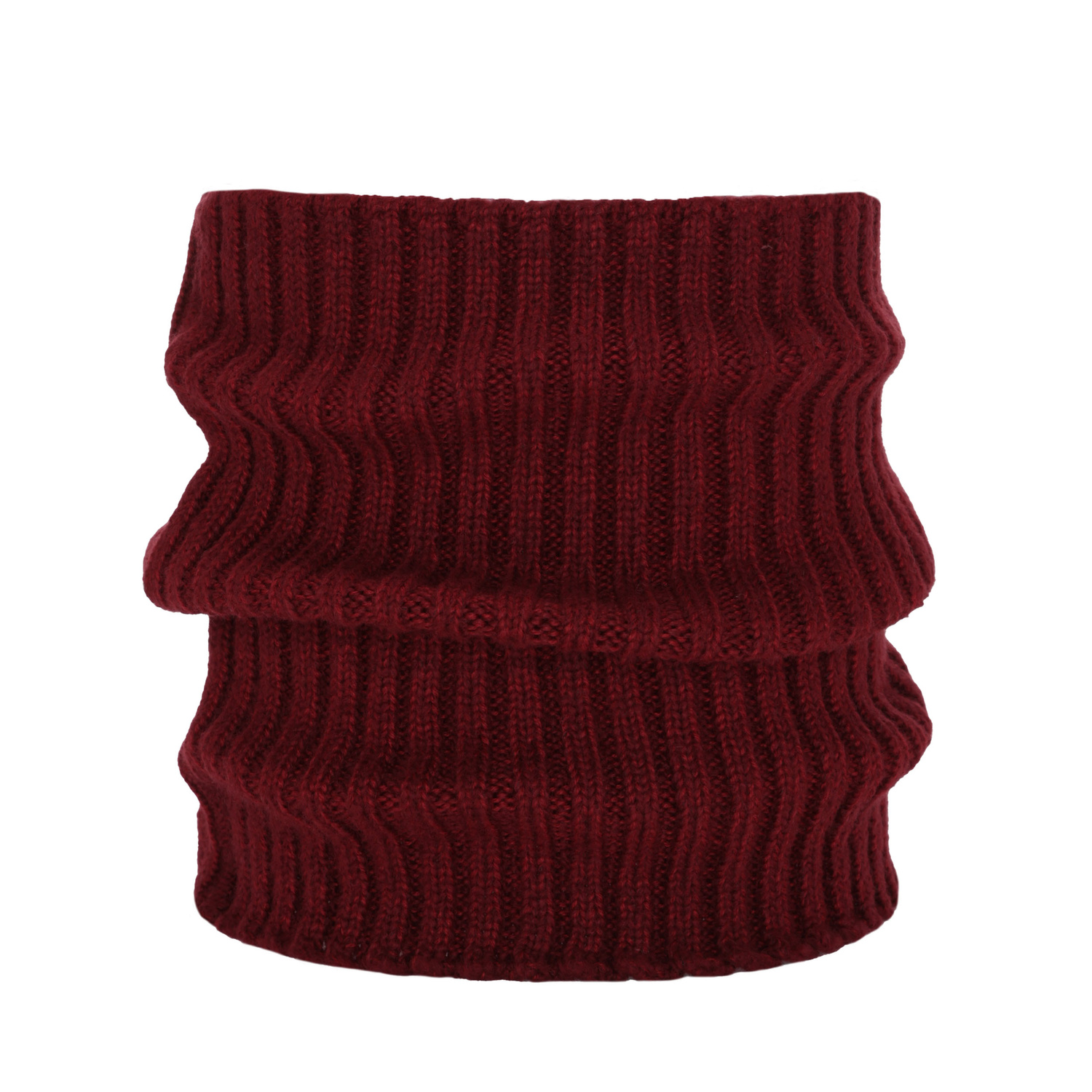 Snood d'hiver femme, bordeau, avec laine mérinos, Besta
