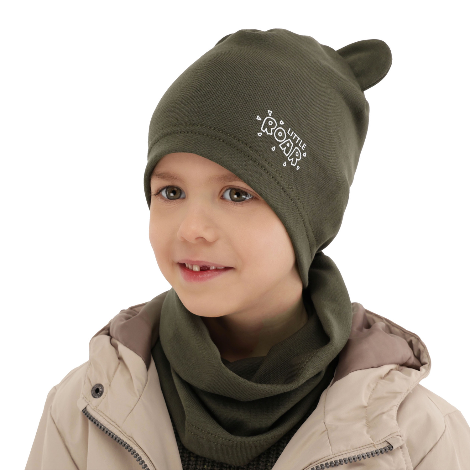 Ensemble automne/printemps garçon: bonnet et snood, bleu, Cymes