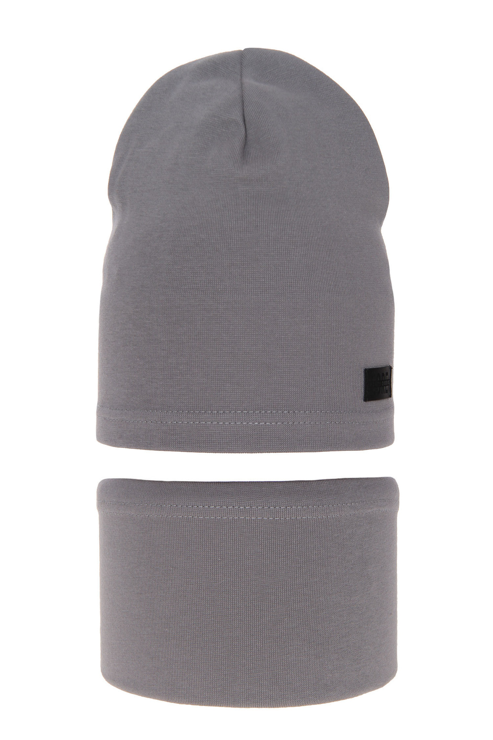 Ensemble automne/printemps garçon: bonnet et snood, gris, coton, Frizi