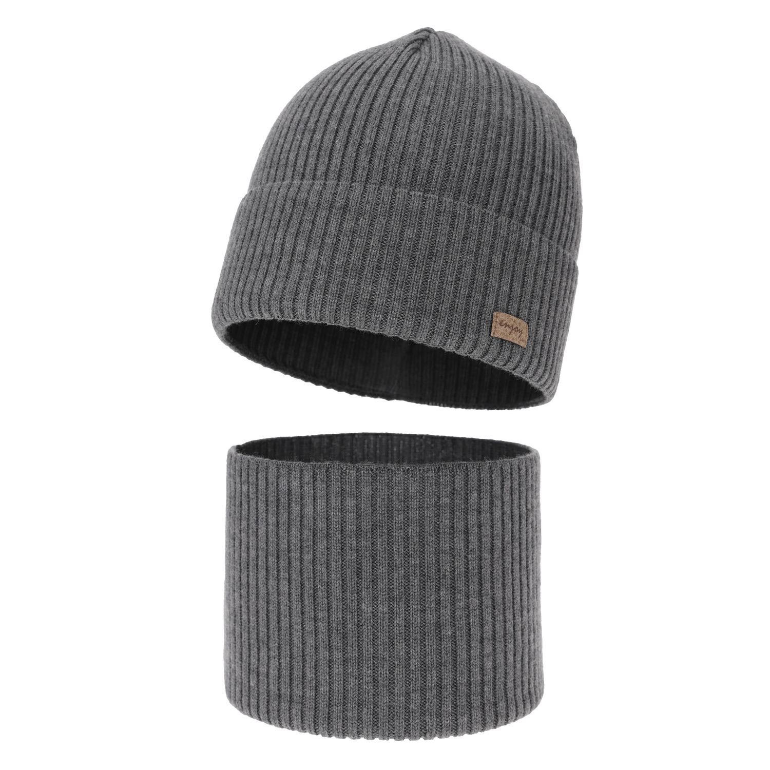 Ensemble automne/printemps garçon: bonnet et snood, gris, avec laine mérinos, Intro