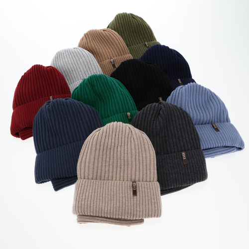 Ensemble d'hiver garçon: bonnet et snood, khaki, avec laine mérinos, Gizmo