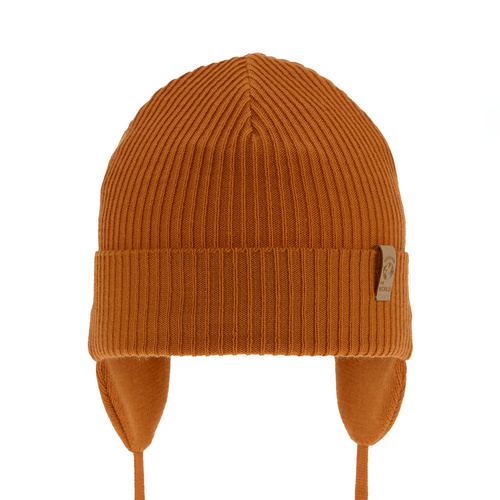 Bonnet automne/printemps garçon, orange, avec liens, Kapsel
