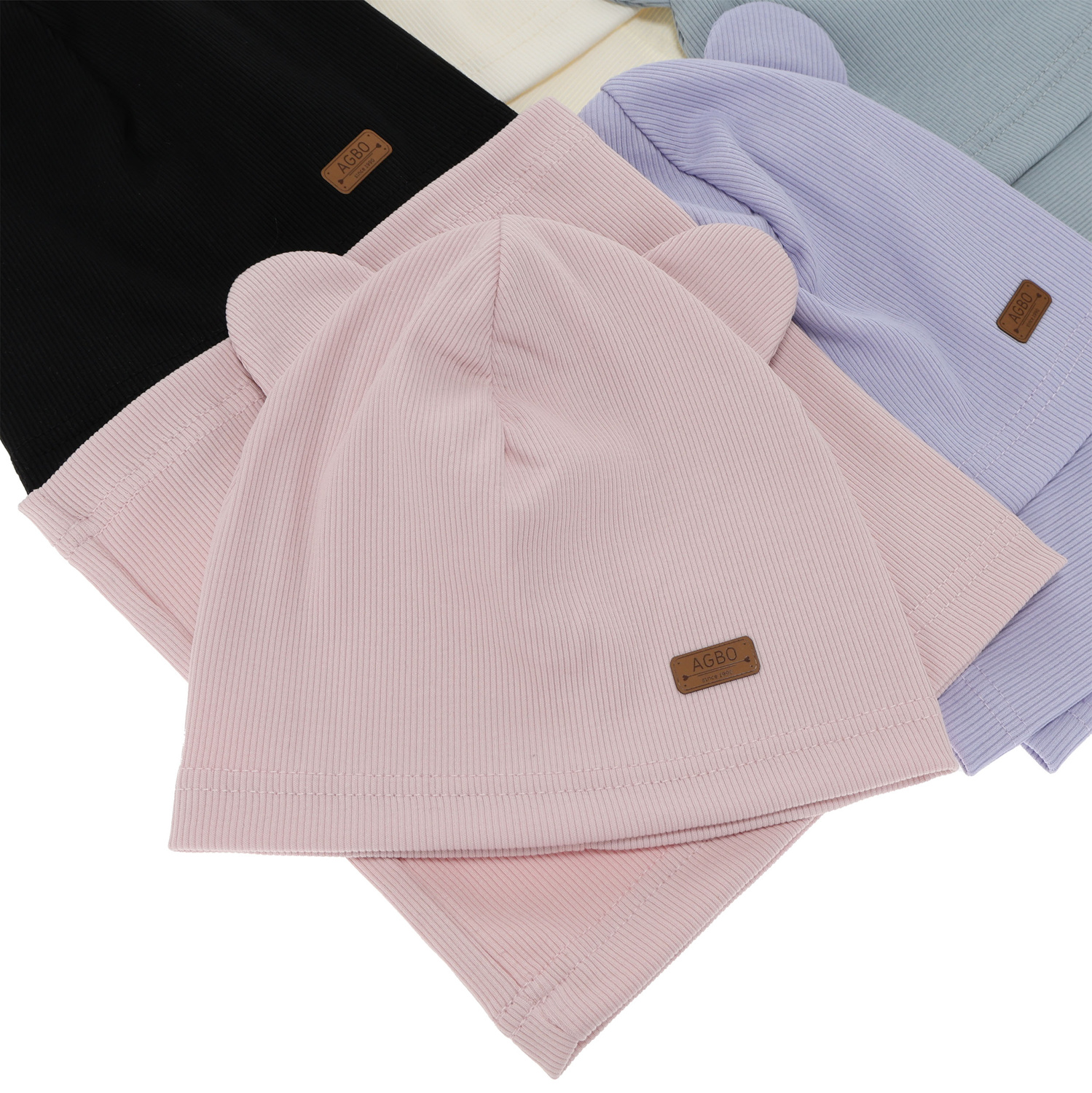 Ensemble automne/printemps fille: bonnet et snood, en coton, beige Georgea