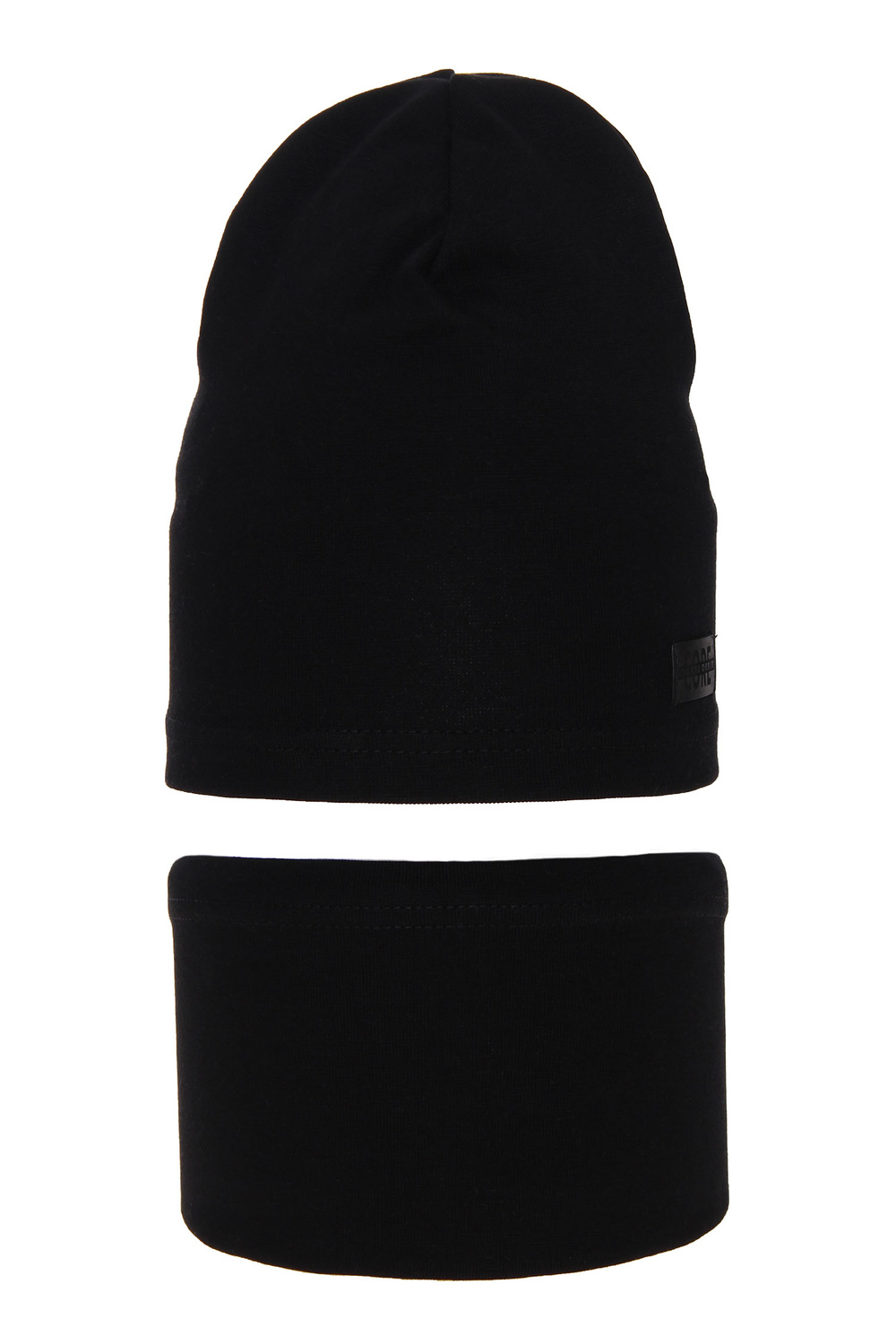 Ensemble automne/printemps garçon: bonnet et snood, noir, en coton, Frizi