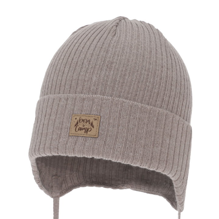 Bonnet automne/printemps garçon, beige, avec liens, avec coton, Fenris