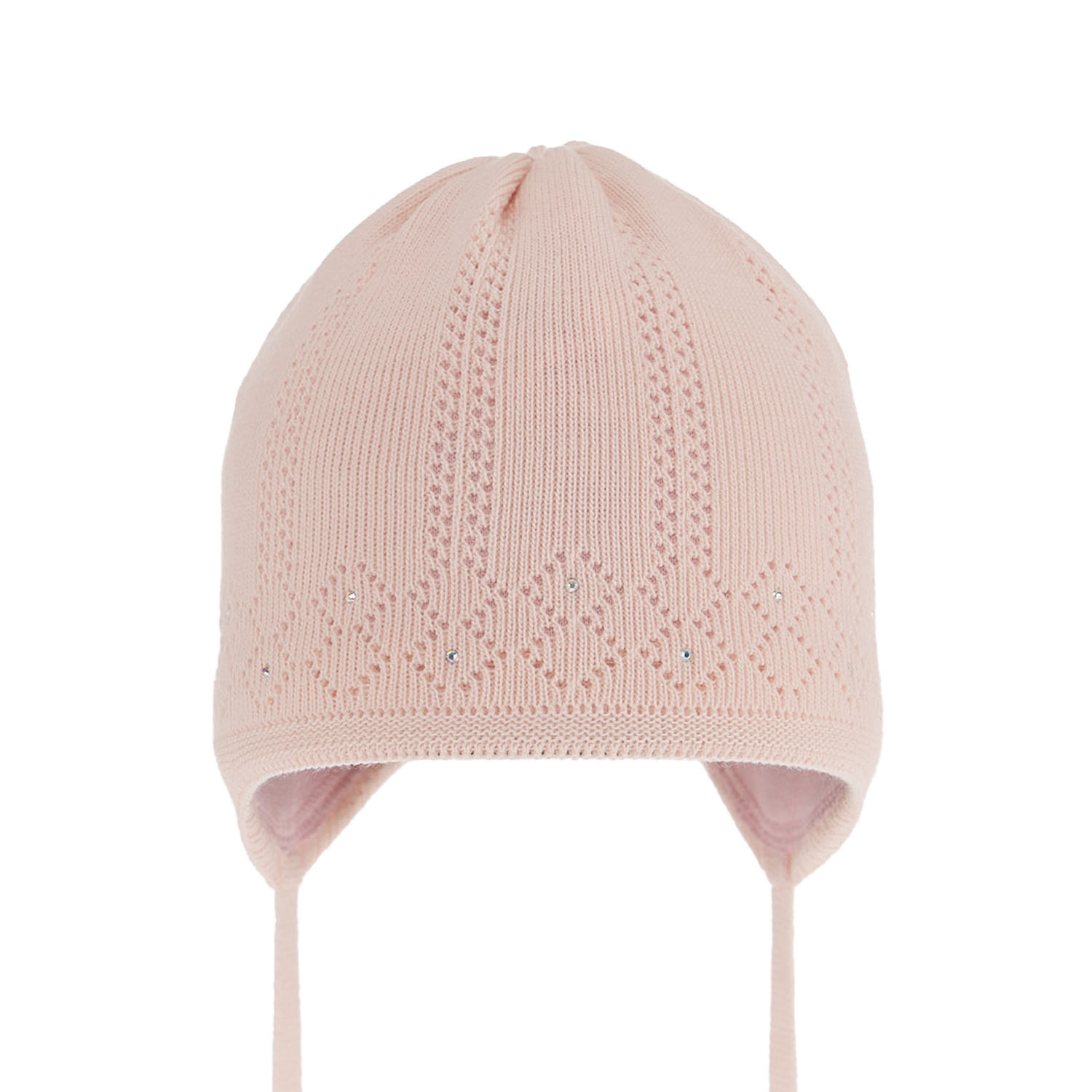 Bonnet automne/printemps fille, rose, avec liens, Antila