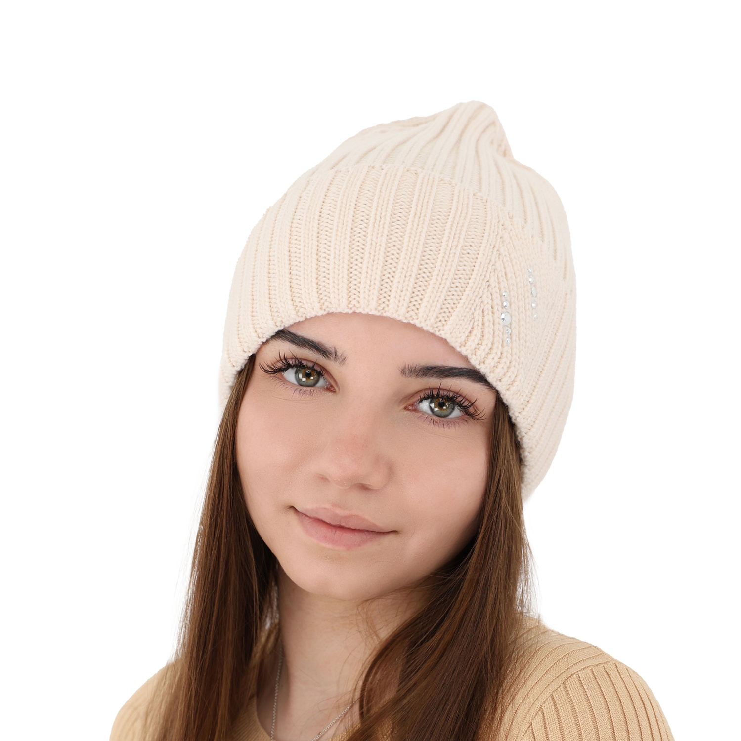 Bonnet d'hiver femme, rose, avec laine mérinos, Ariga