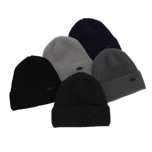 Bonnet d'hiver homme, gris, avec laine mérinos, Owen
