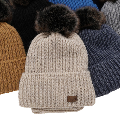 Ensemble d'hiver garçon: bonnet et snood, rouge, avec pompon, Wonder