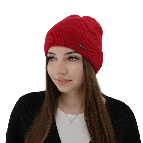 Bonnet automne/printemps femme, camel, avec laine mérinos, Sindra