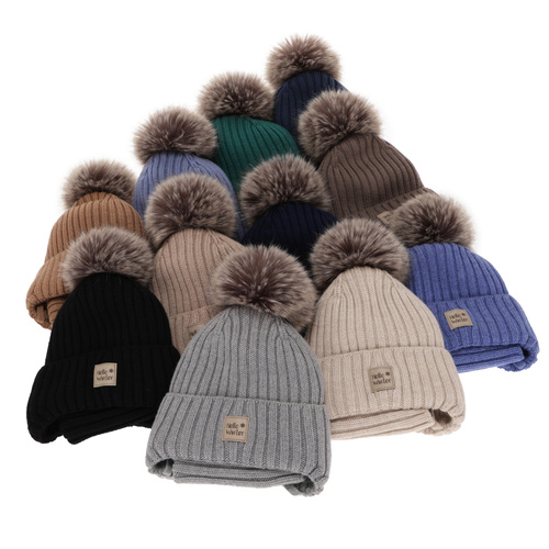 Ensemble d'hiver garçon: bonnet et snood, camel, avec laine mérinos, doublé de polaire, avec liens, Morti