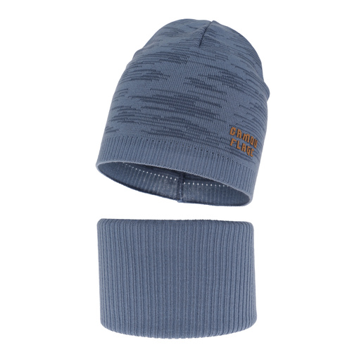 Ensemble automne/printemps garçon: bonnet et snood, avec coton, bleu, Carter