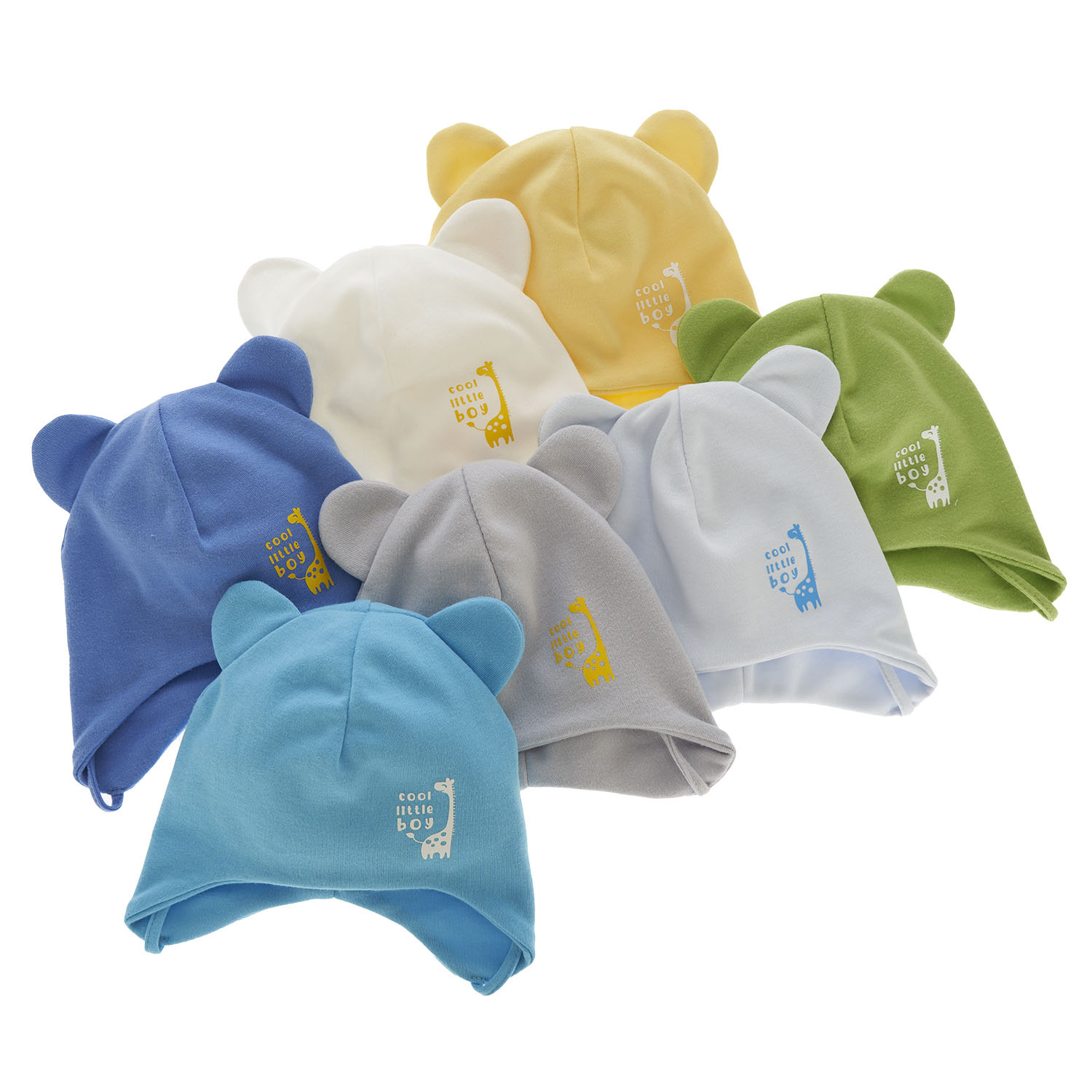 Bonnet automne/printemps garçon, crème, avec liens, Figo