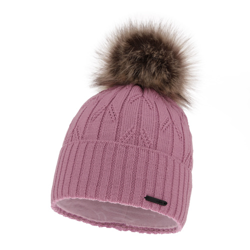 Bonnet d'hiver femme, violet, avec laine mérinos, Talaria