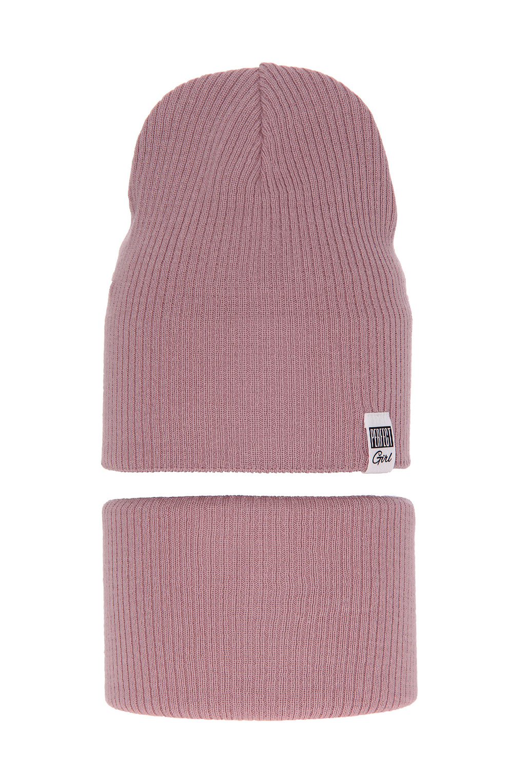 Ensemble automne/printemps fille: bonnet et snood, avec coton, violet, Farinka