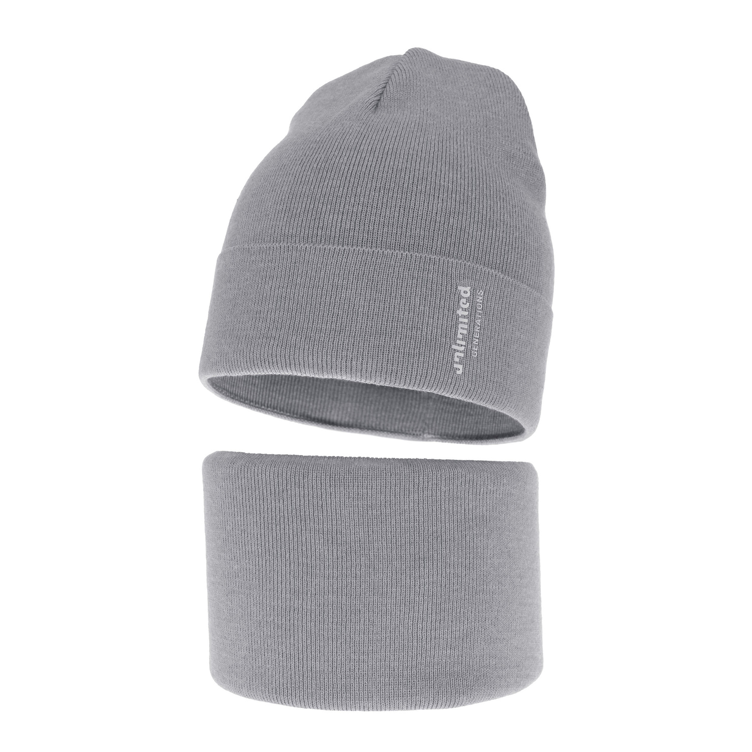 Ensemble automne/printemps garçon: bonnet et snood, avec coton, gris, Timothe