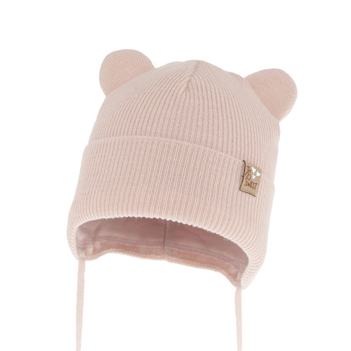 Bonnet automne/printemps fille, beige, avec liens, Noemi