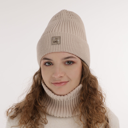 Ensemble d'hiver fille: bonnet et snood, rose, Georgina