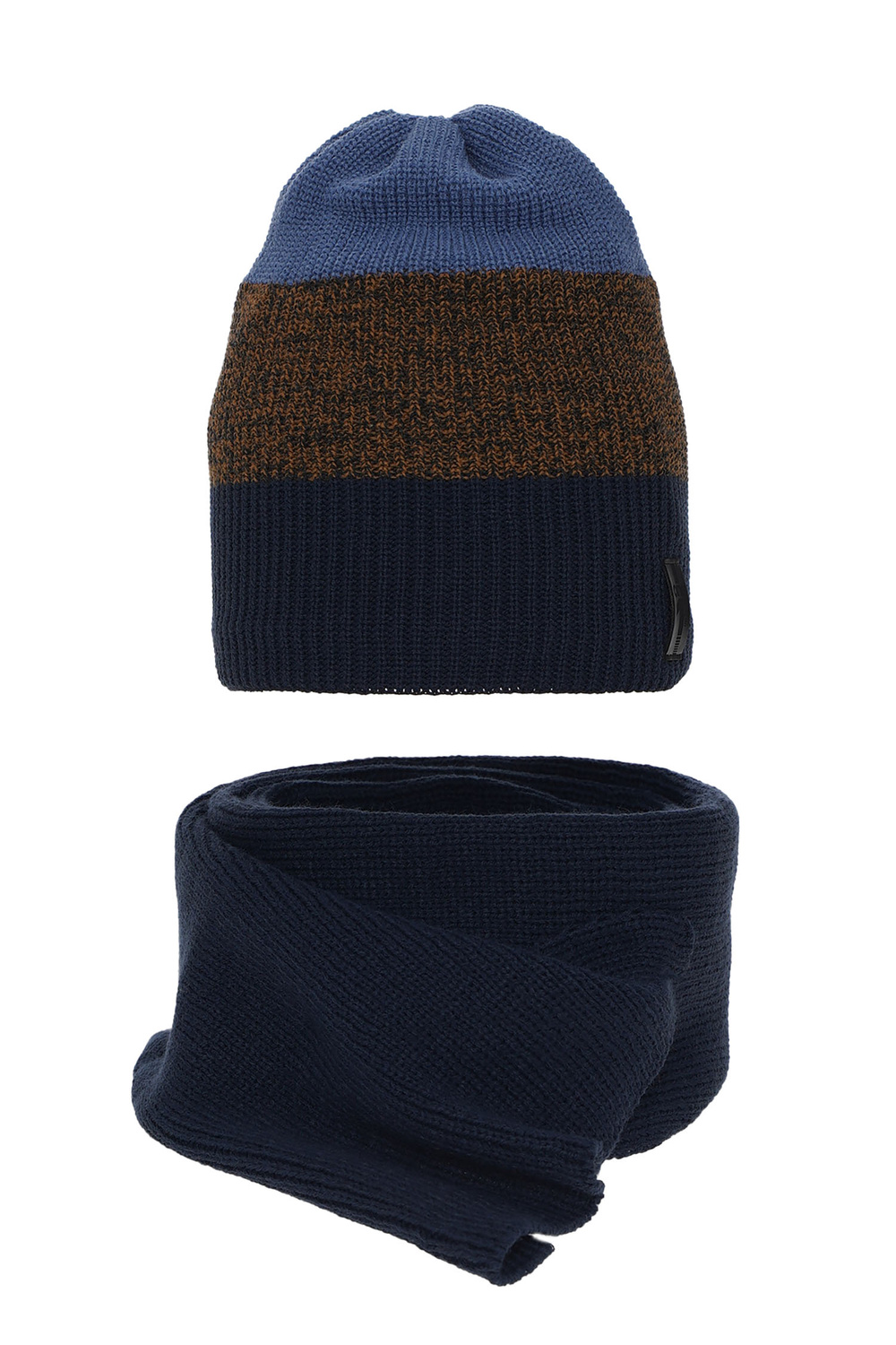 Ensemble d'hiver garçon: bonnet et écharpe, bleu marine, Sonik