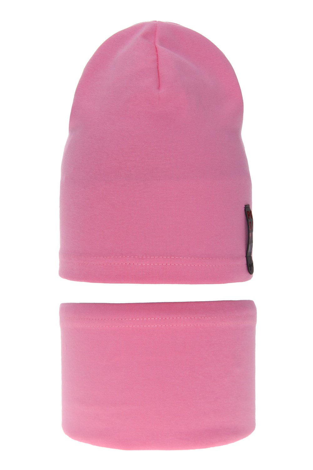 Ensemble automne/printemps fille: bonnet et snood, rose, coton, Flores