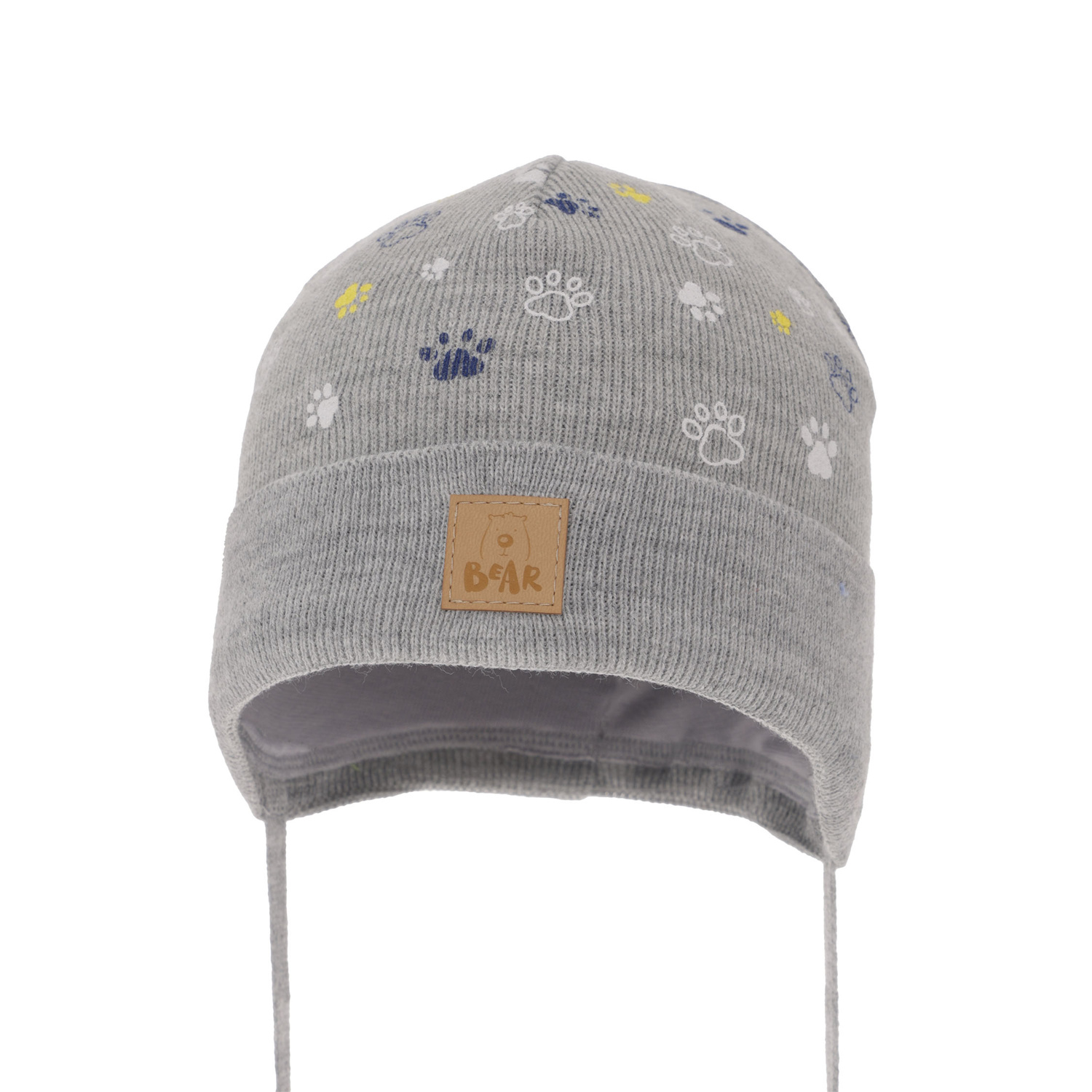 Bonnet automne/printemps garçon, gris, avec liens, Folik