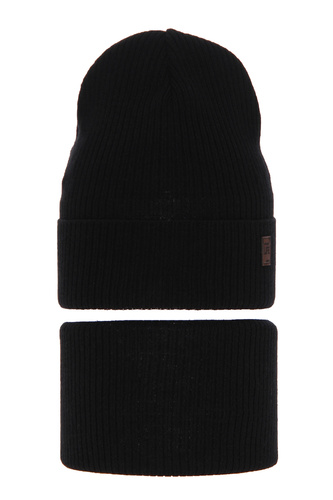 Ensemble automne/printemps garçon: bonnet et snood, avec coton, noir, Dragon