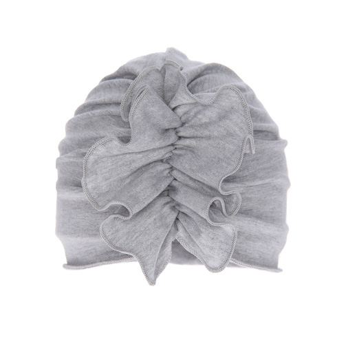 Bonnet automne/printemps fille, grise, en coton, avec fronces, Werka