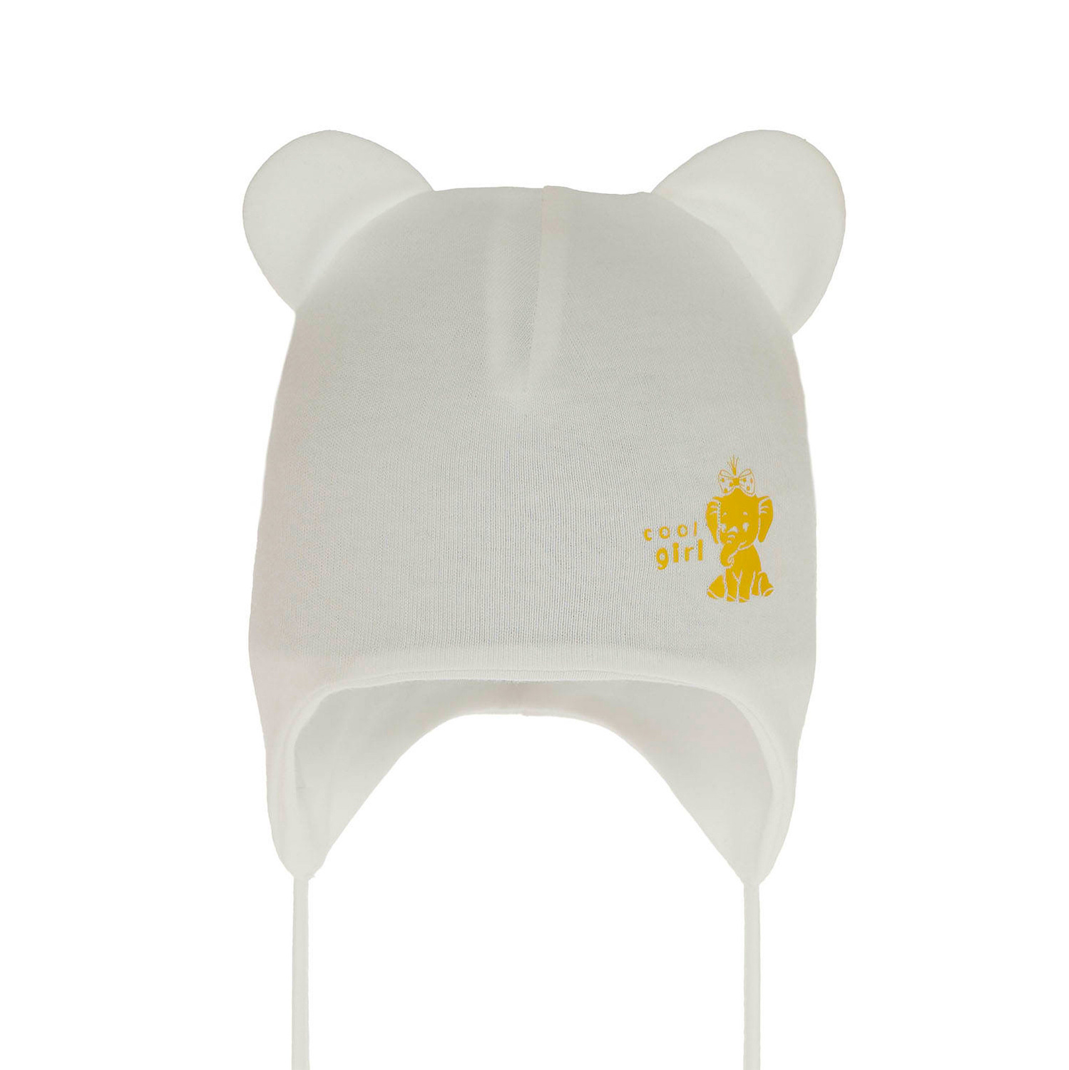 Bonnet automne/printemps fille, crème, avec liens, Delia