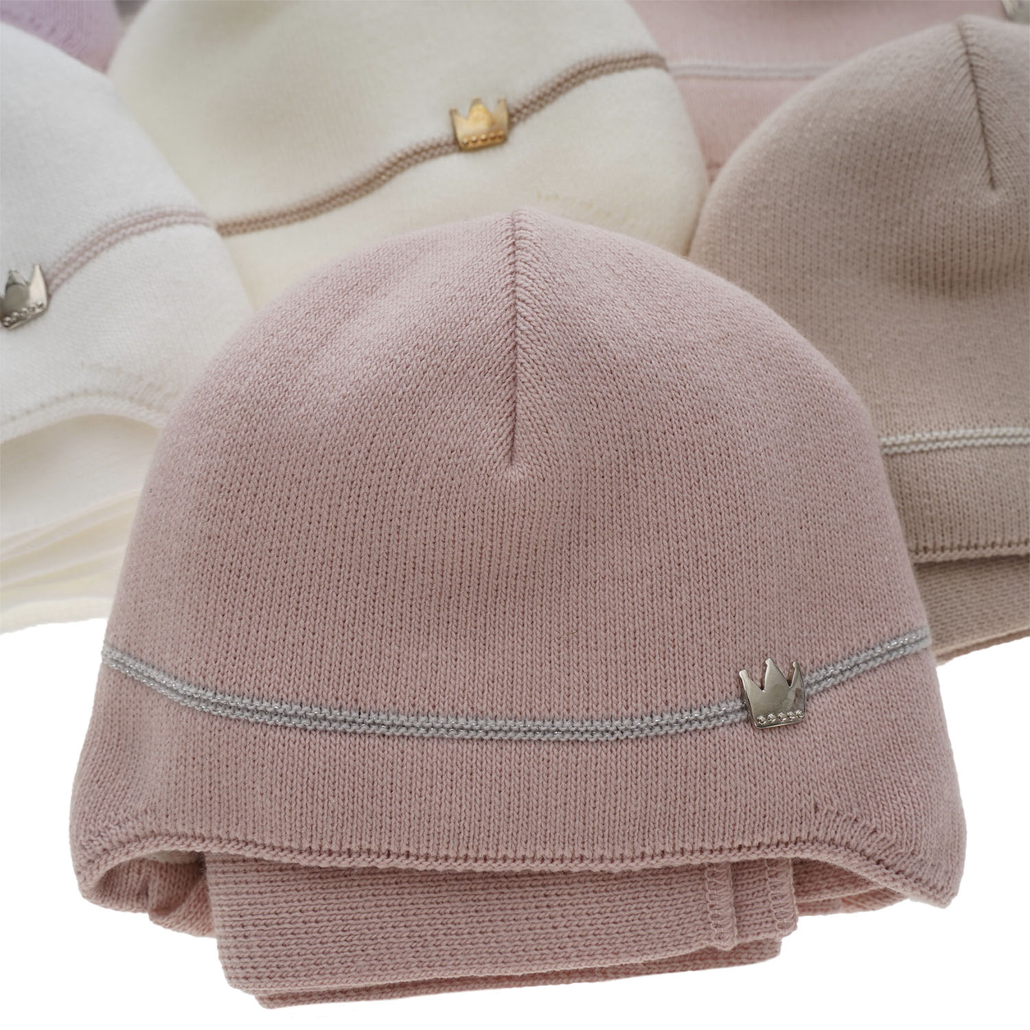 Ensemble d'hiver fille: bonnet et écharpe, beige, avec liens, Elina