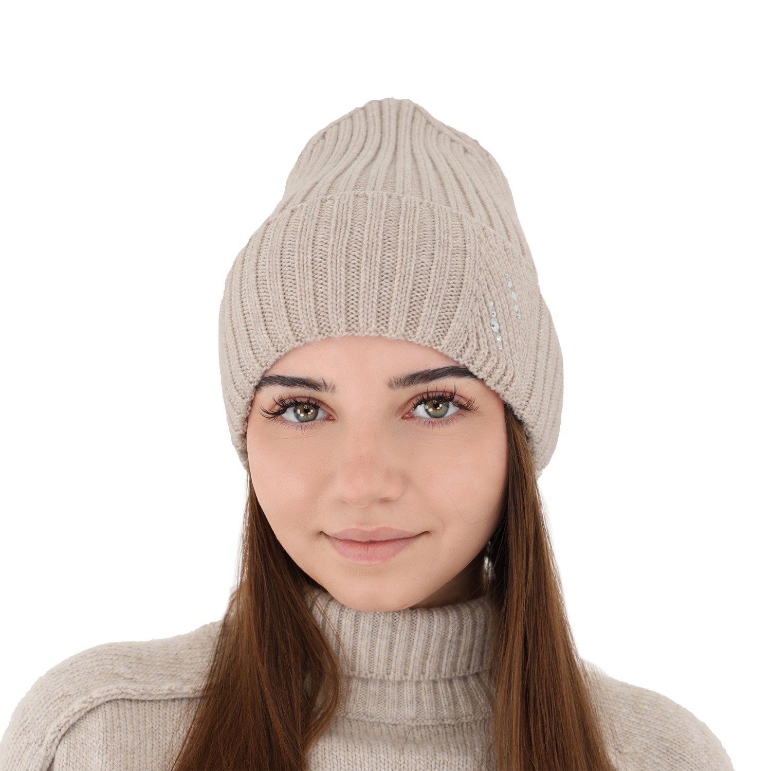 Bonnet d'hiver femme, rose, avec laine mérinos, Ariga
