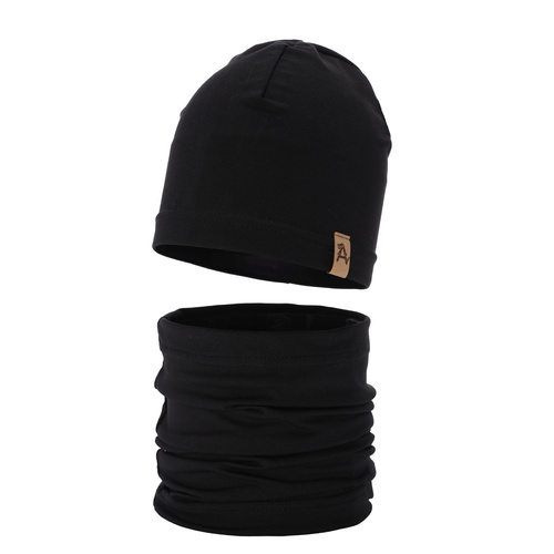 Ensemble automne/printemps garçon: bonnet et snood, noir, Griffin