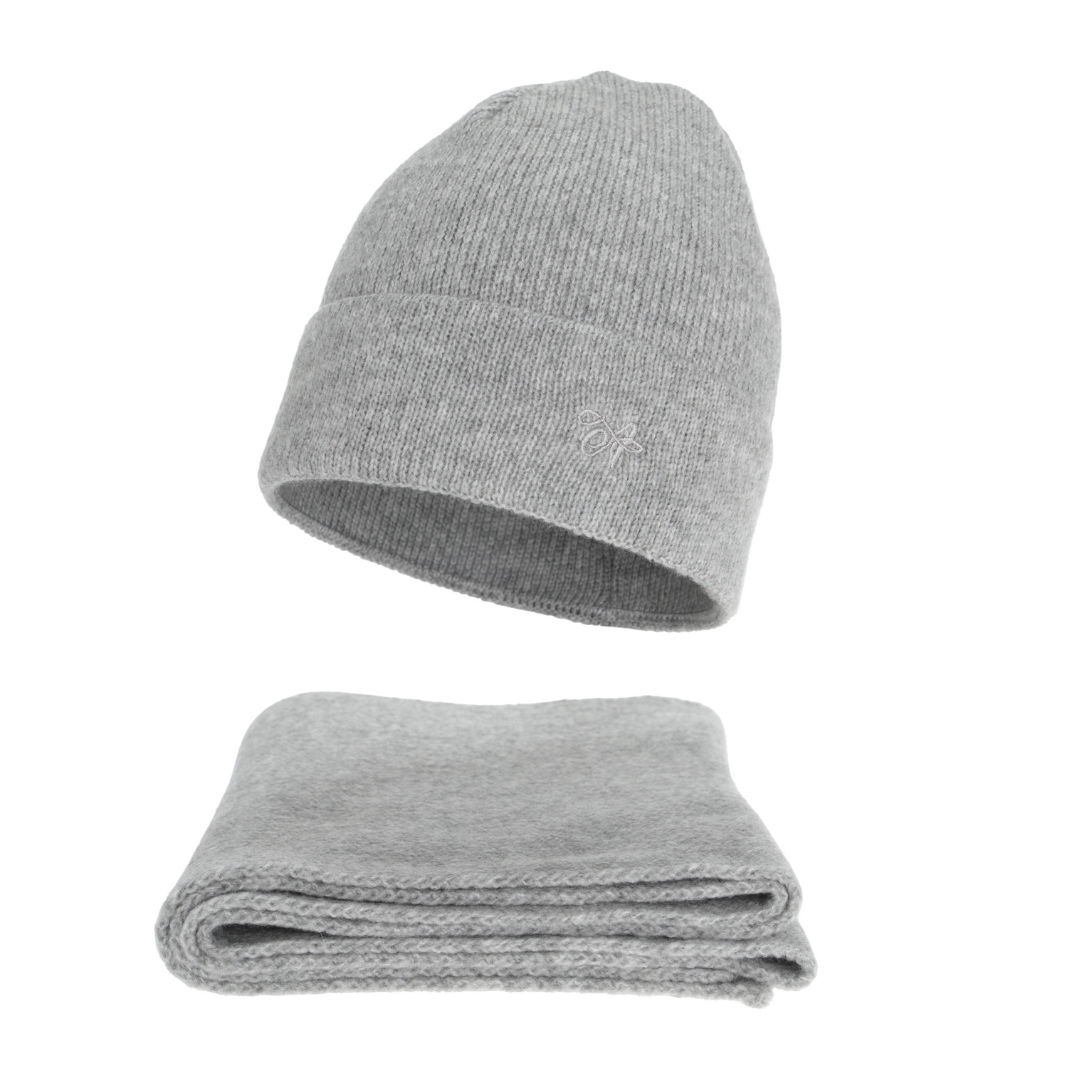 Ensemble d'hiver femme: bonnet et écharpe, gris, Rava