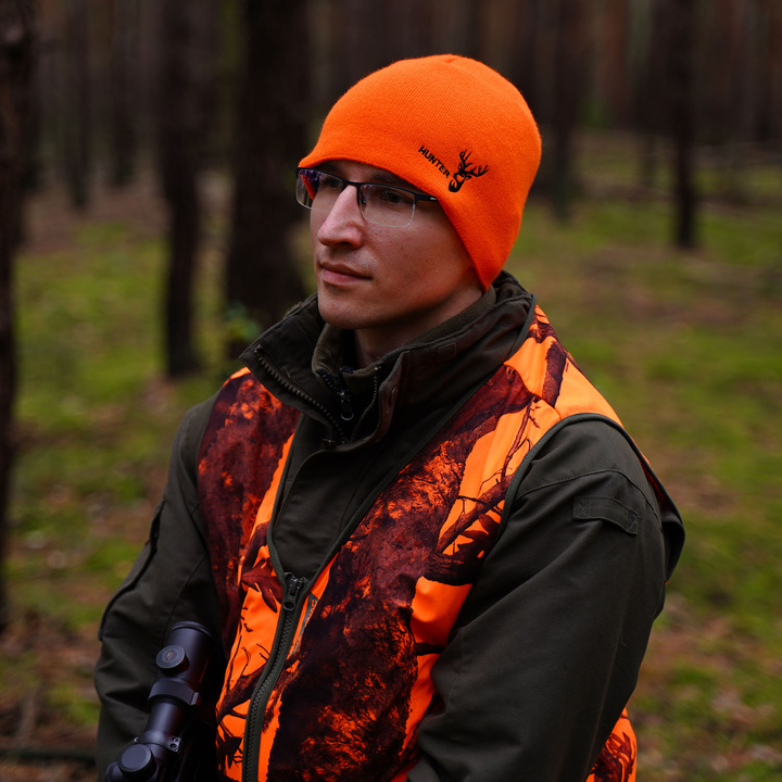 Bonnet d'hiver homme, orange, bonnet de chasse, Hunter