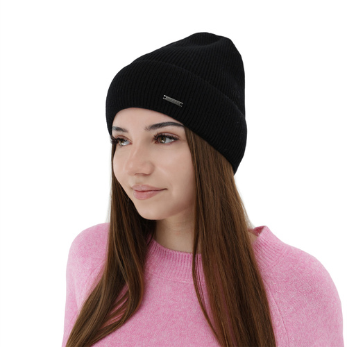 Bonnet d'automne/hiver femme, gris, avec laine mérinos et cachemire, Sindra