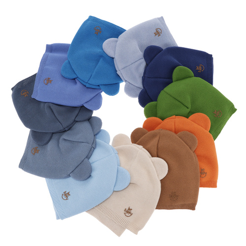 Ensemble automne/printemps garçon: bonnet et snood, avec coton, orange, Avec pompon, Ludvic