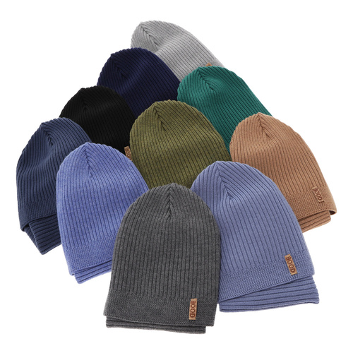 Ensemble automne/printemps garçon: bonnet et snood, camel, avec laine mérinos, Chester