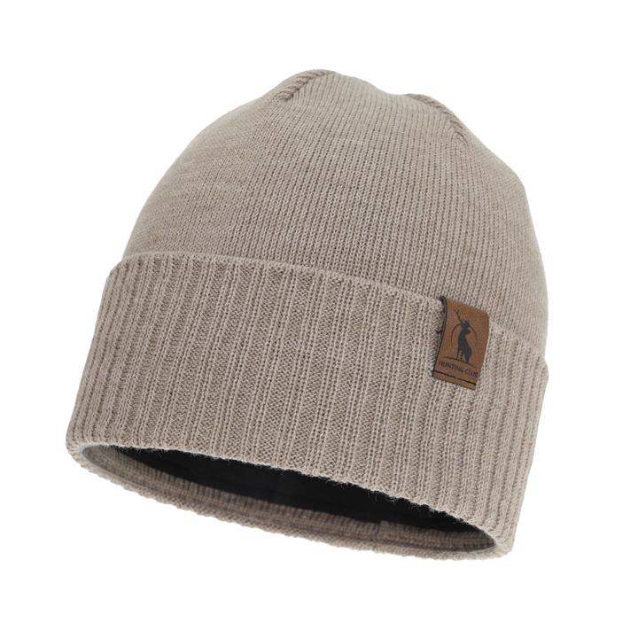 Bonnet d'hiver homme, beige, avec laine mérinos, Hogan