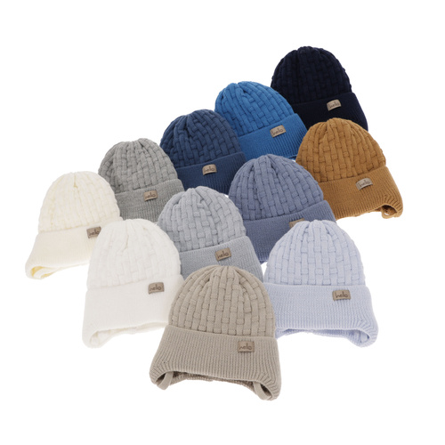 Bonnet automne/printemps garçon, beige, avec liens, Farad