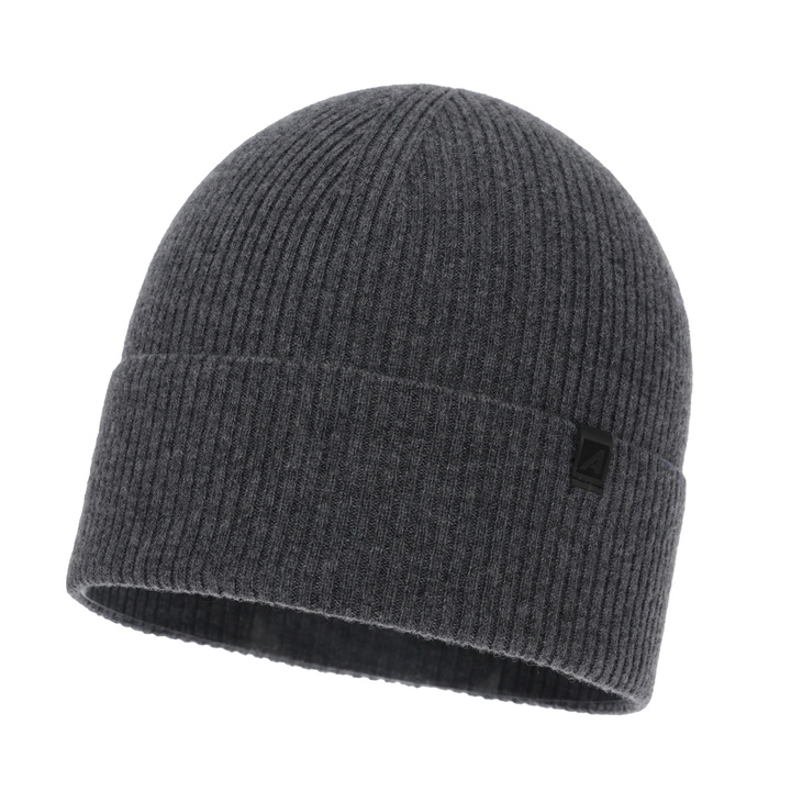 Bonnet d'hiver homme, gris, avec laine mérinos et cachemire, Azuryt