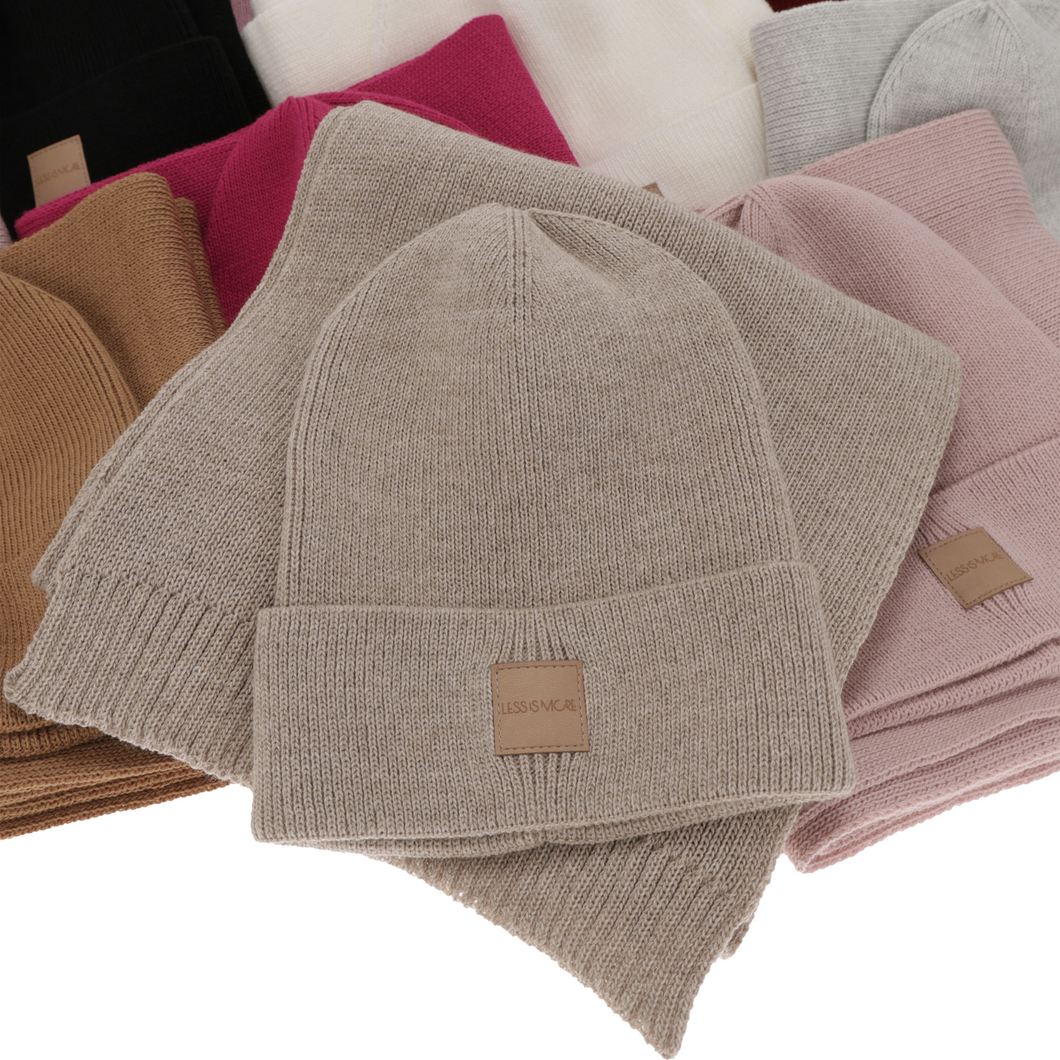 Ensemble d'hiver femme: bonnet et écharpe, camel, Nathalie