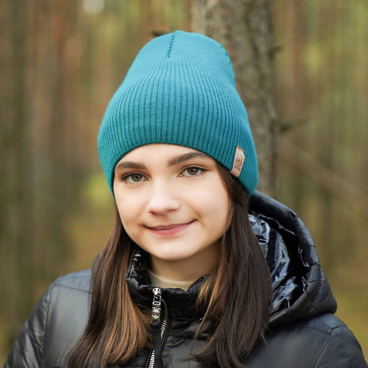 Bonnet d'hiver fille, émeraude, Elvina