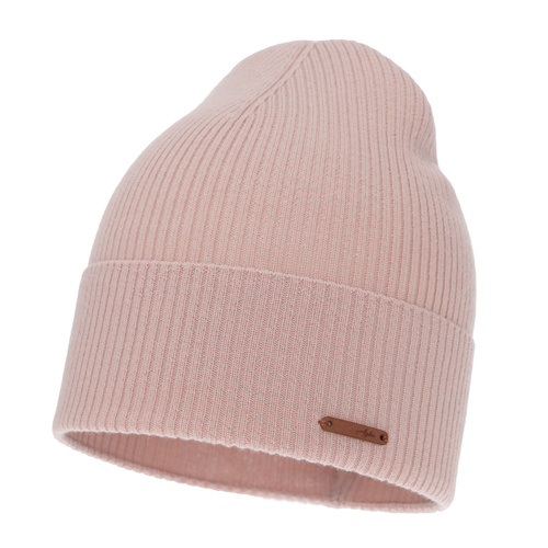 Bonnet automne/printemps femme, rose, 100% Laine Mérinos, Flerra
