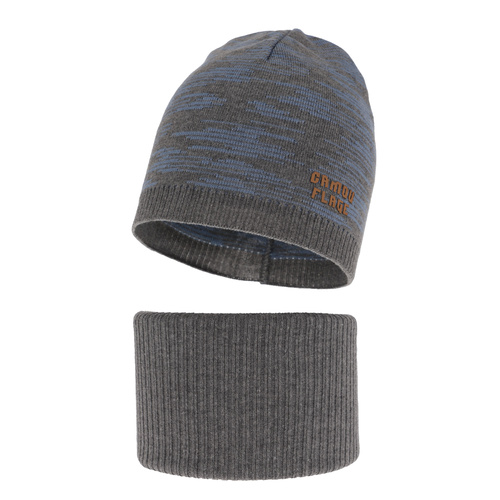 Ensemble automne/printemps garçon: bonnet et snood, avec coton, gris, Carter