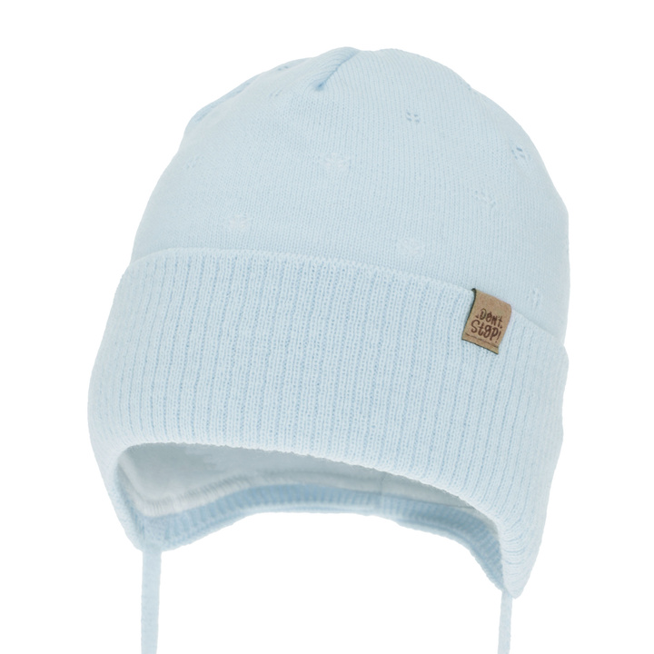 Bonnet automne/printemps garçon, bleu ciel, avec liens, Leif