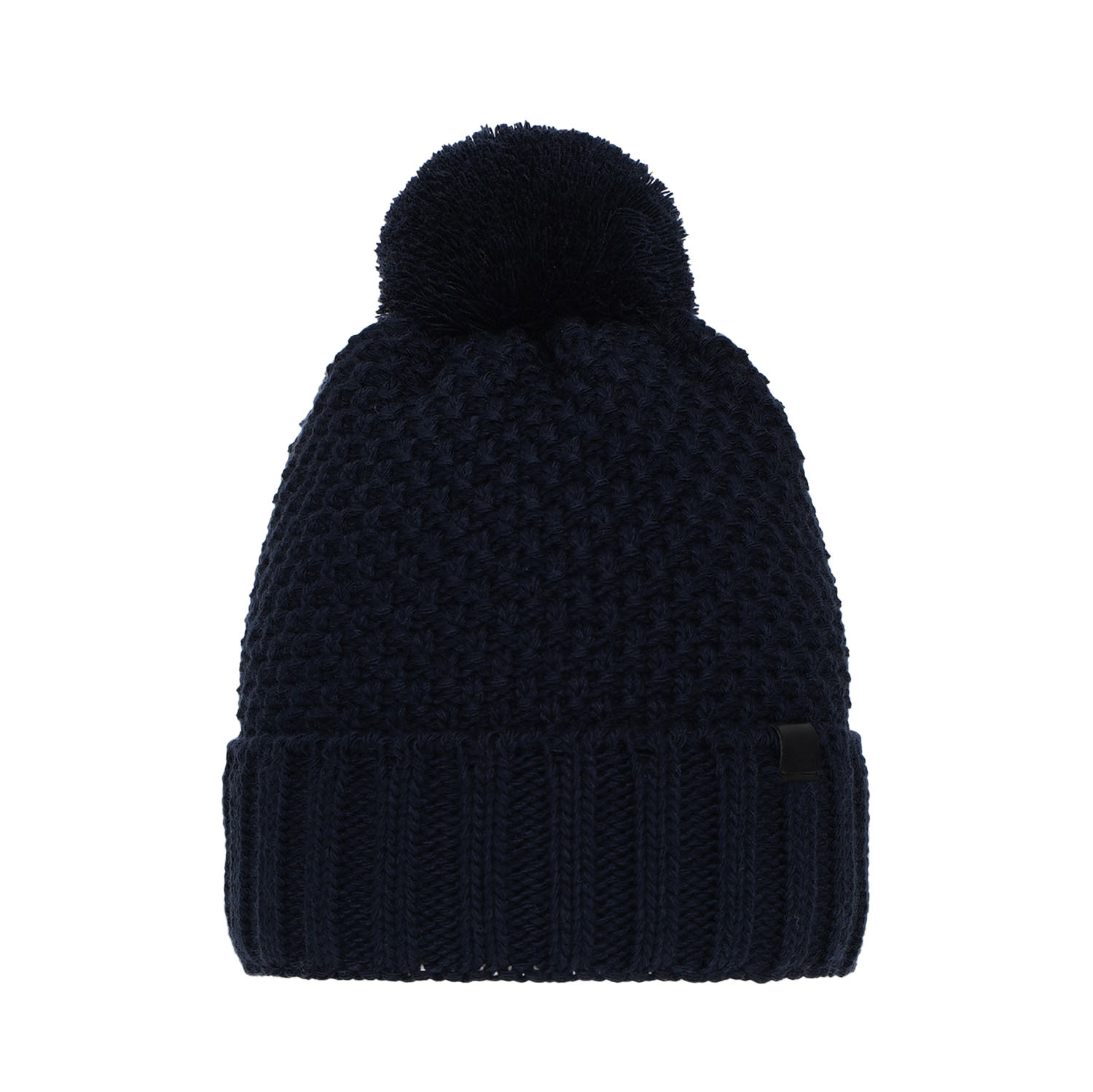 Bonnet d'hiver garçon, bleu marine, avec pompon, Polins