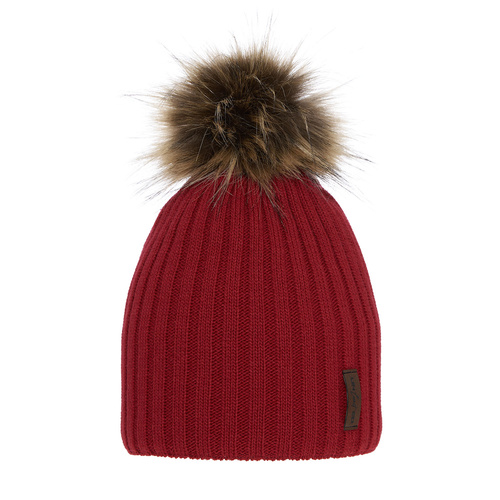 Bonnet d'hiver garçon, bordéau, avec pompon, Amur