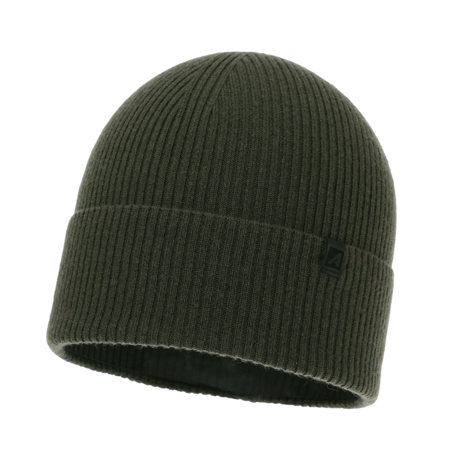 Bonnet d'hiver homme, khaki, avec laine mérinos et cachemire, Azuryt