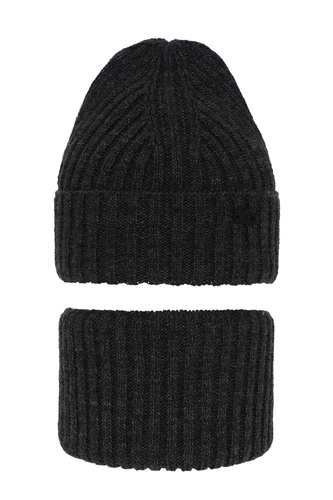 Ensemble d'hiver garçon: bonnet et snood, gris, Zeno