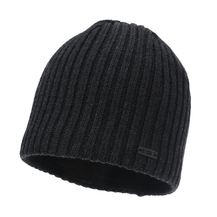 Bonnet d'hiver homme, gris, avec laine mérinos, Adagio