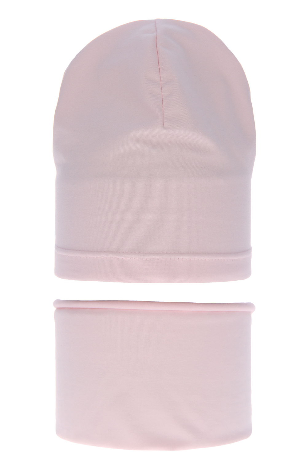 Ensemble automne/printemps fille: bonnet et snood, rose, coton, Hazelka